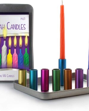 Magnetic Hanukkah Travel Menorah with Colored Candles 
