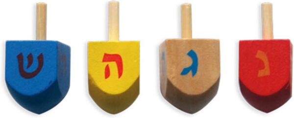 Cazenove 4 Coloured Wooden Hanukkah Dreidels